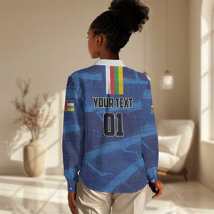 Custom Central African Republic Football Women Casual Shirt African Come On Les Fauves LT01