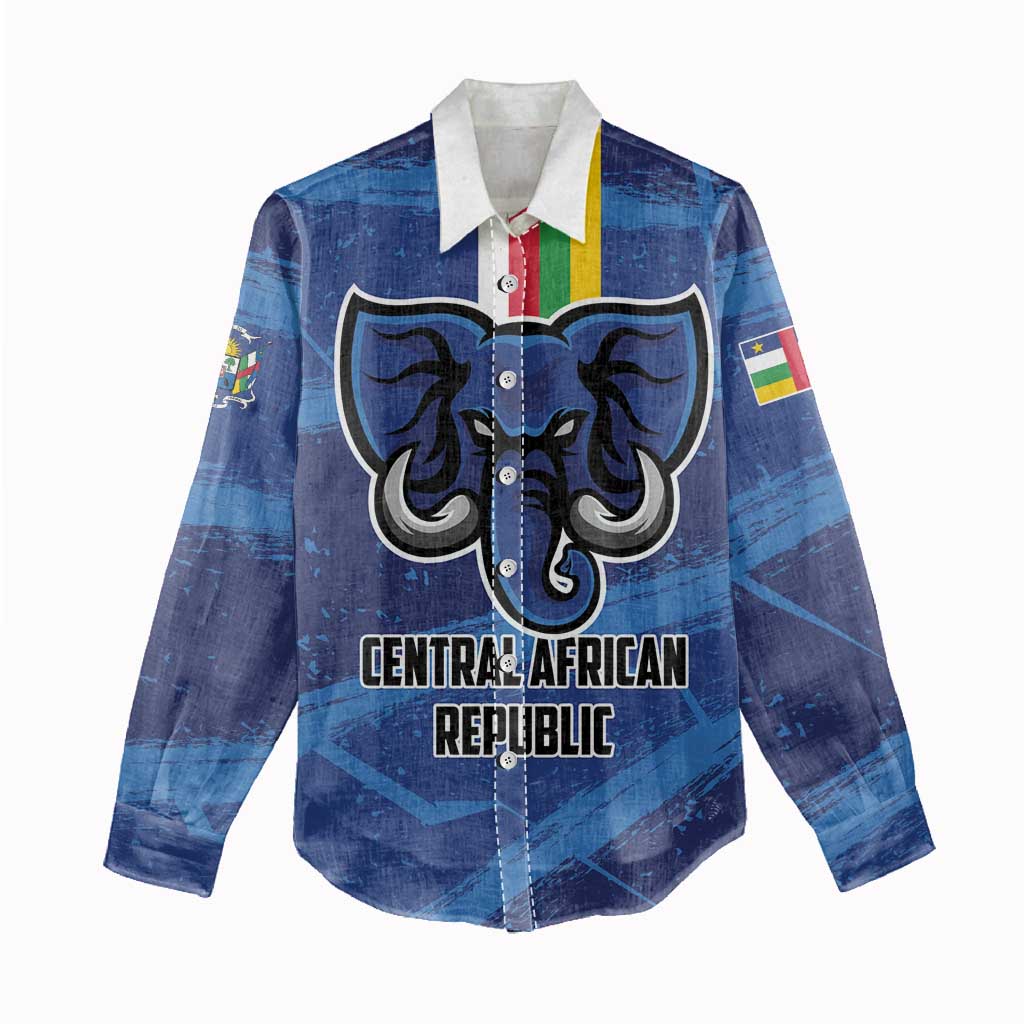 Custom Central African Republic Football Women Casual Shirt African Come On Les Fauves LT01