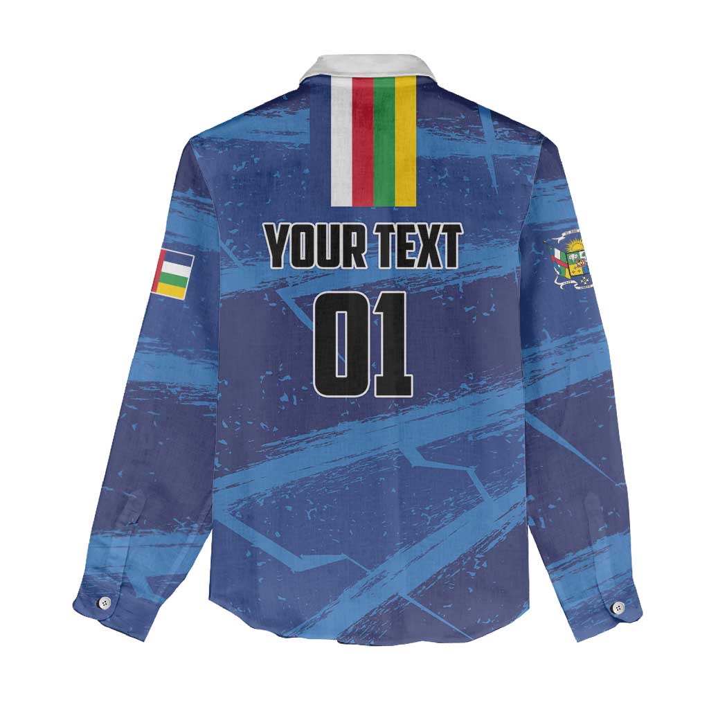 Custom Central African Republic Football Women Casual Shirt African Come On Les Fauves LT01