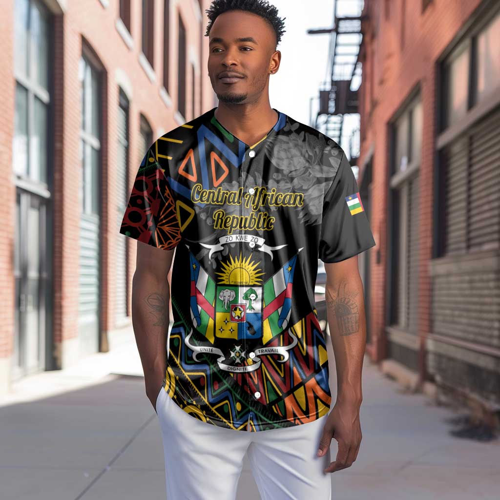 Personalized Central African Republic Baseball Jersey Protea - African Pattern