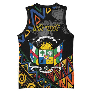 Personalized Central African Republic Basketball Jersey Protea - African Pattern - African Pride