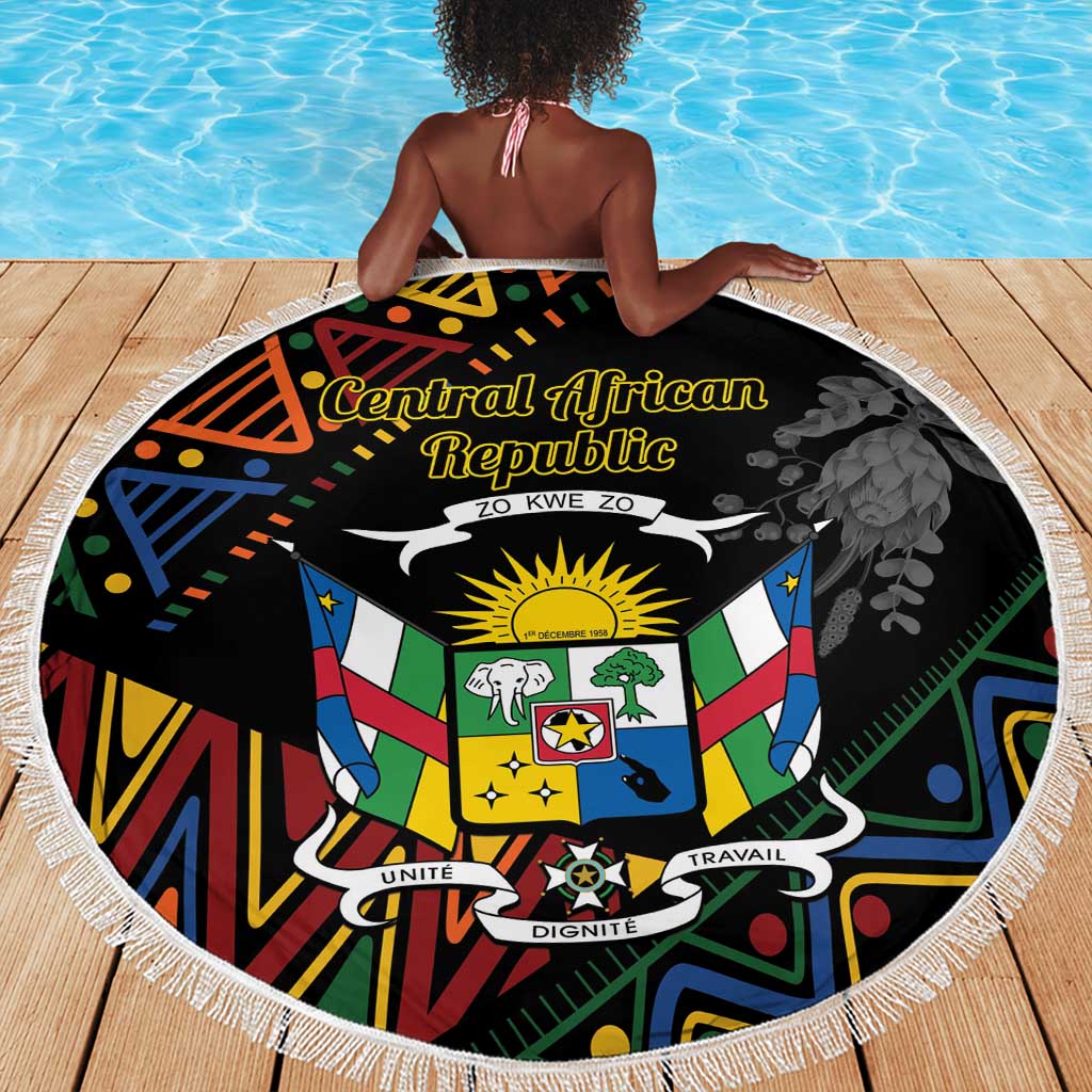 Central African Republic Beach Blanket Protea - African Pattern