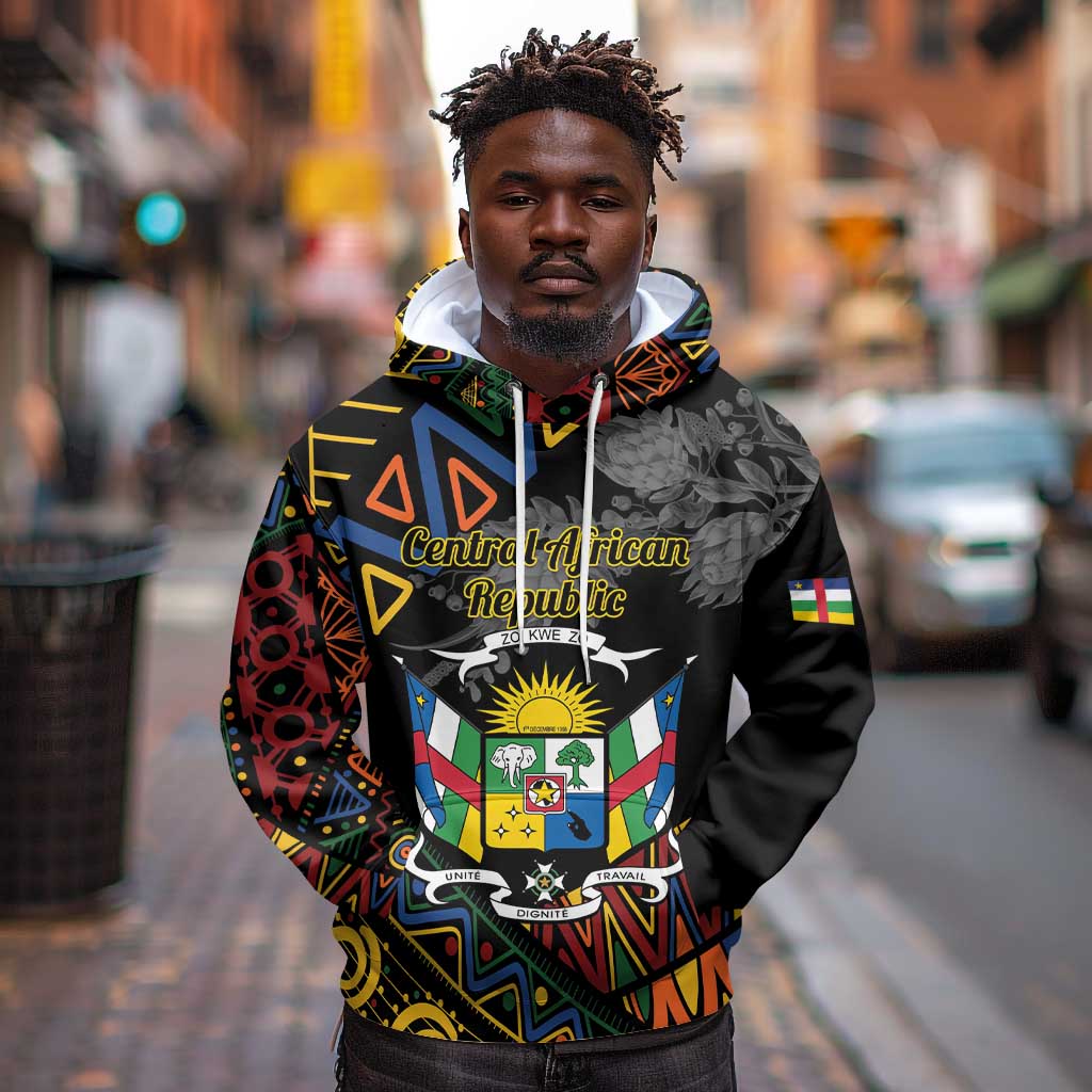 Personalized Central African Republic Hoodie Protea - African Pattern