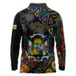 Personalized Central African Republic Long Sleeve Polo Shirt Protea - African Pattern