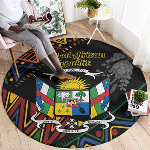 Central African Republic Round Carpet Protea - African Pattern