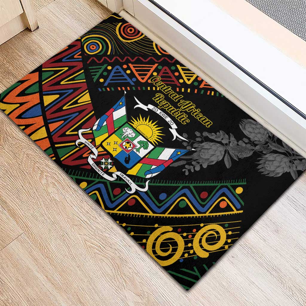 Central African Republic Rubber Doormat Protea - African Pattern