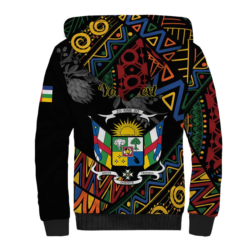 Personalized Central African Republic Sherpa Hoodie Protea - African Pattern