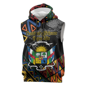 Personalized Central African Republic Sleeveless Hoodie Protea - African Pattern - African Pride