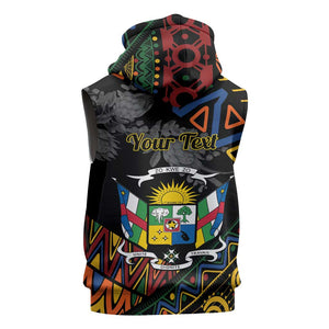 Personalized Central African Republic Sleeveless Hoodie Protea - African Pattern - African Pride