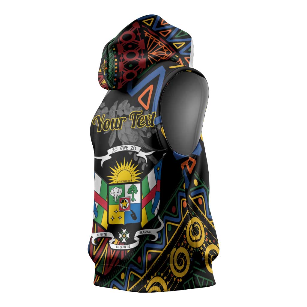 Personalized Central African Republic Sleeveless Hoodie Protea - African Pattern - African Pride