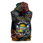 Personalized Central African Republic Sleeveless Zip Hoodie Protea - African Pattern - African Pride