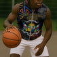 Personalized Central African Republic Sleeveless Zip Hoodie Protea - African Pattern - African Pride