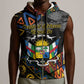 Personalized Central African Republic Sleeveless Zip Hoodie Protea - African Pattern - African Pride