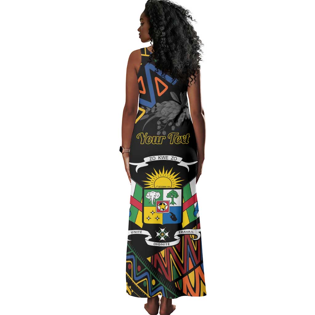 Personalized Central African Republic Tank Maxi Dress Protea - African Pattern