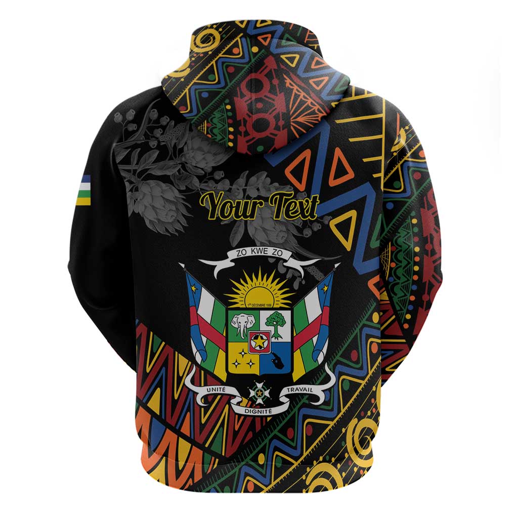 Personalized Central African Republic Zip Hoodie Protea - African Pattern
