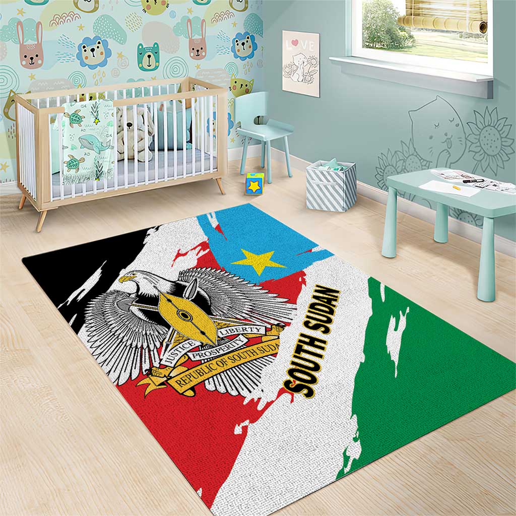 South Sudan Area Rug East Africa - Grunge Flag Unique
