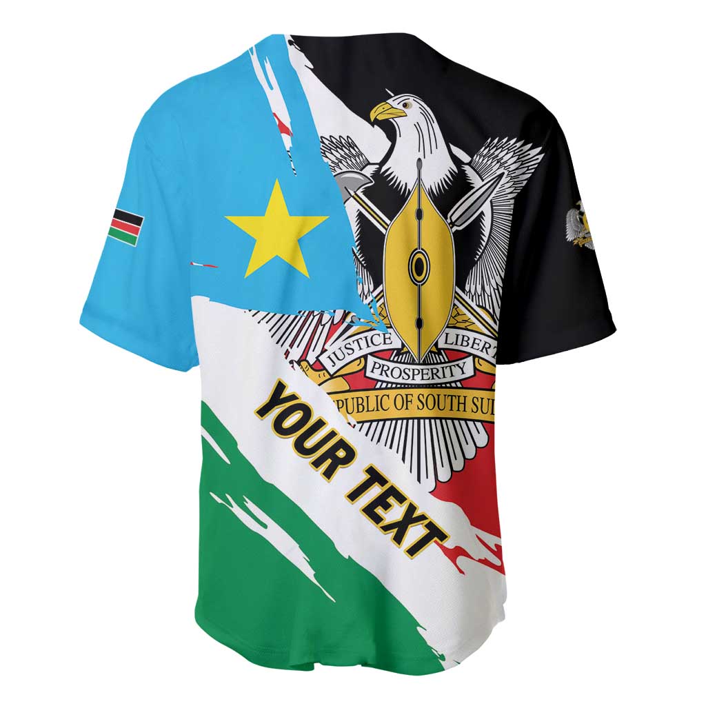 Personalized South Sudan Baseball Jersey East Africa - Grunge Flag Unique