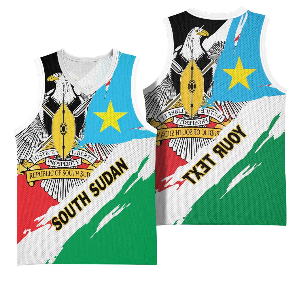 Personalized South Sudan Basketball Jersey East Africa - Grunge Flag Unique - African Pride