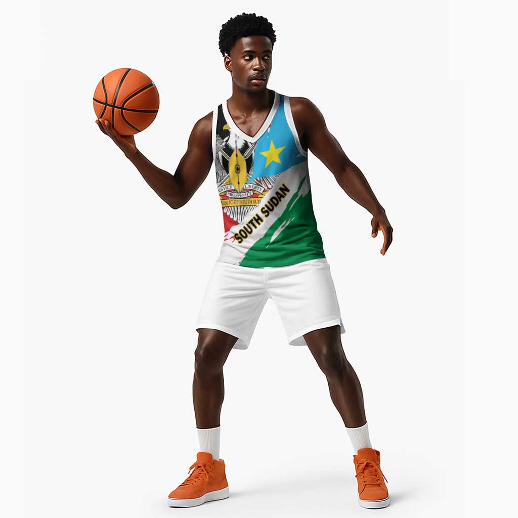 Personalized South Sudan Basketball Jersey East Africa - Grunge Flag Unique - African Pride