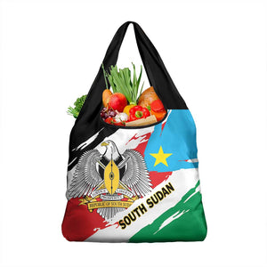 South Sudan Grocery Bag East Africa - Grunge Flag Unique