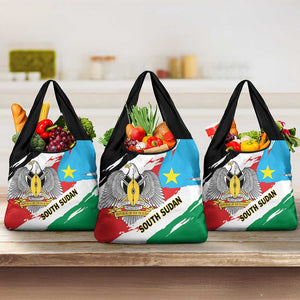 South Sudan Grocery Bag East Africa - Grunge Flag Unique