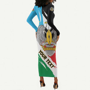 Personalized South Sudan Long Sleeve Bodycon Dress East Africa - Grunge Flag Unique LT01