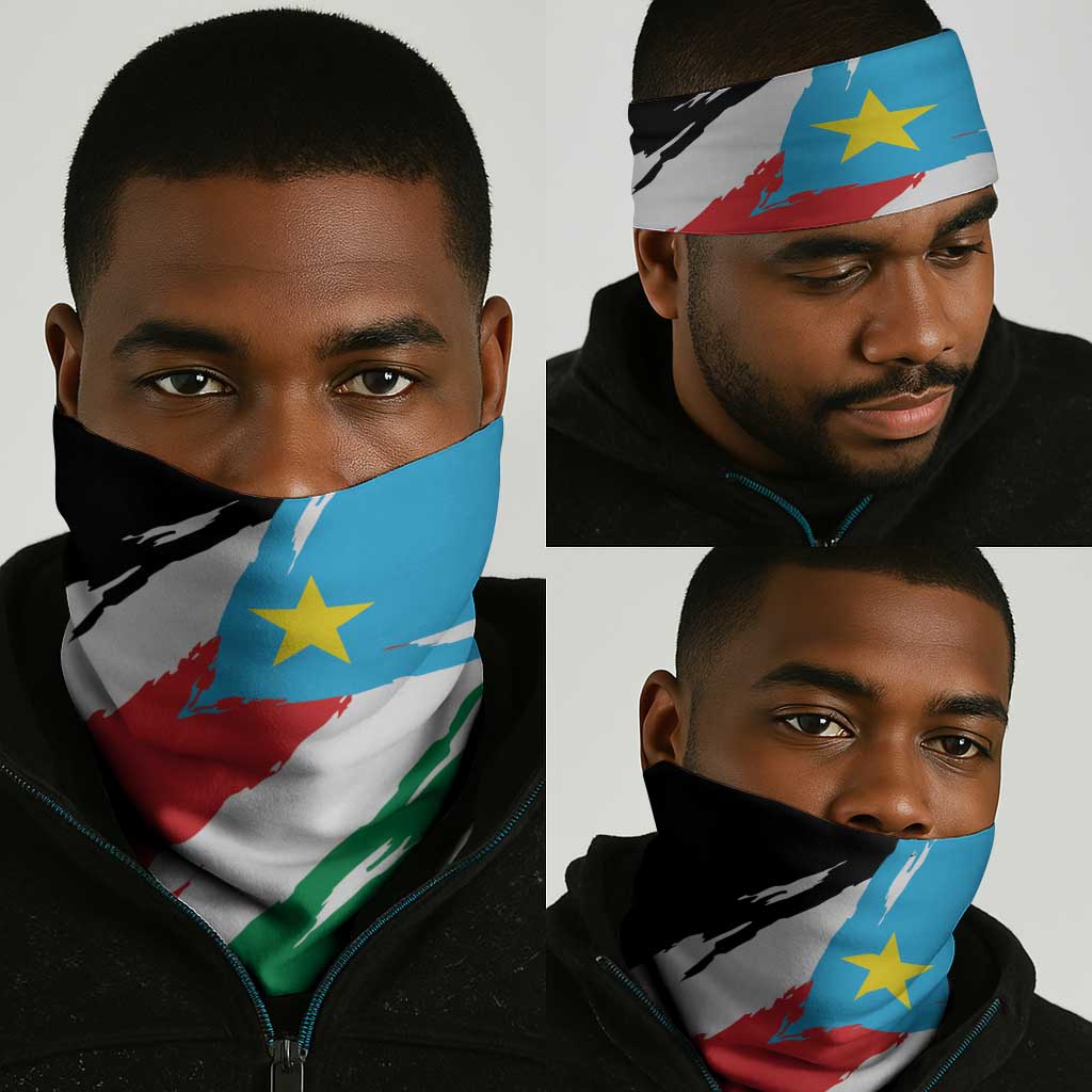 South Sudan Neck Gaiter East Africa - Grunge Flag Unique - African Pride