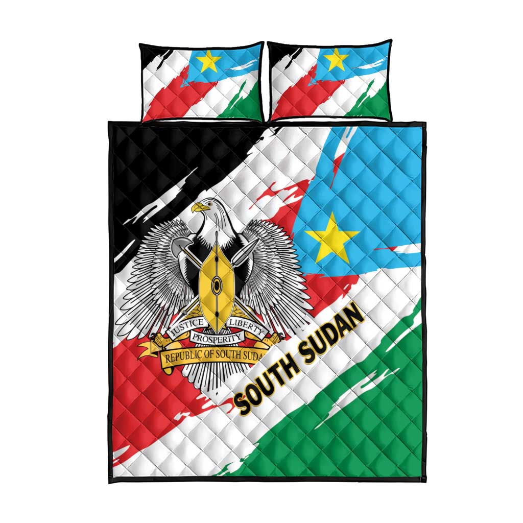 South Sudan Quilt Bed Set East Africa - Grunge Flag Unique