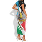 Personalized South Sudan Short Sleeve Bodycon Dress East Africa - Grunge Flag Unique LT01
