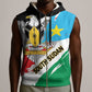 Personalized South Sudan Sleeveless Zip Hoodie East Africa - Grunge Flag Unique - African Pride