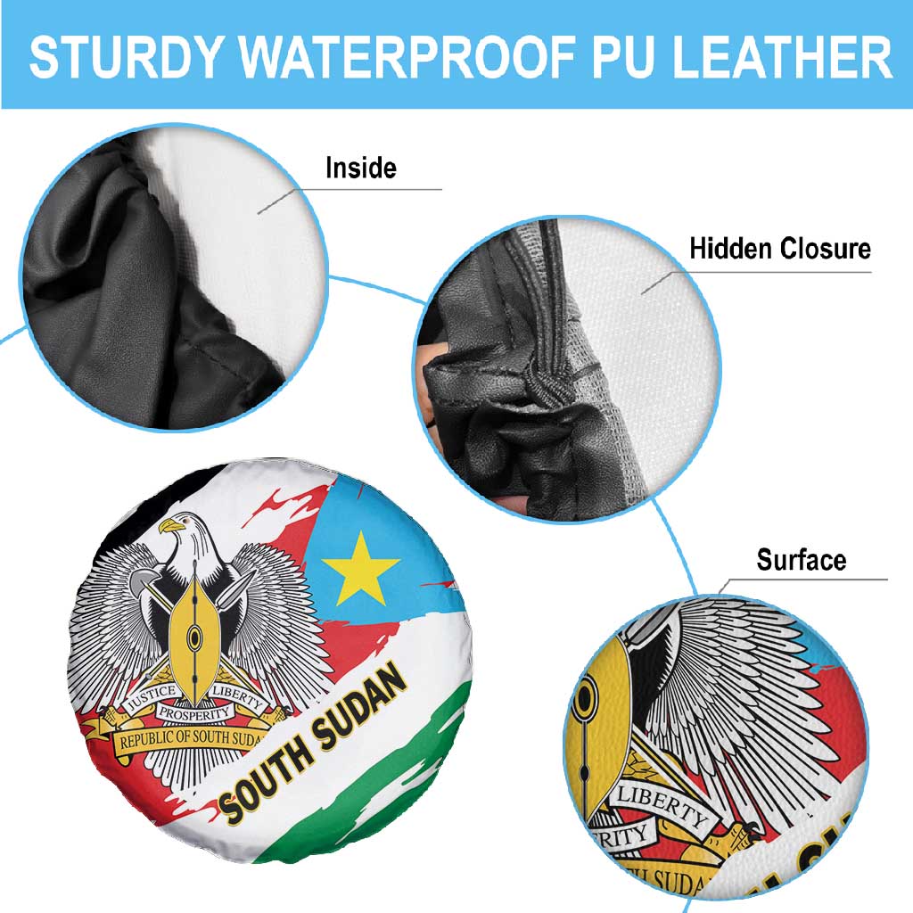 South Sudan Spare Tire Cover East Africa - Grunge Flag Unique