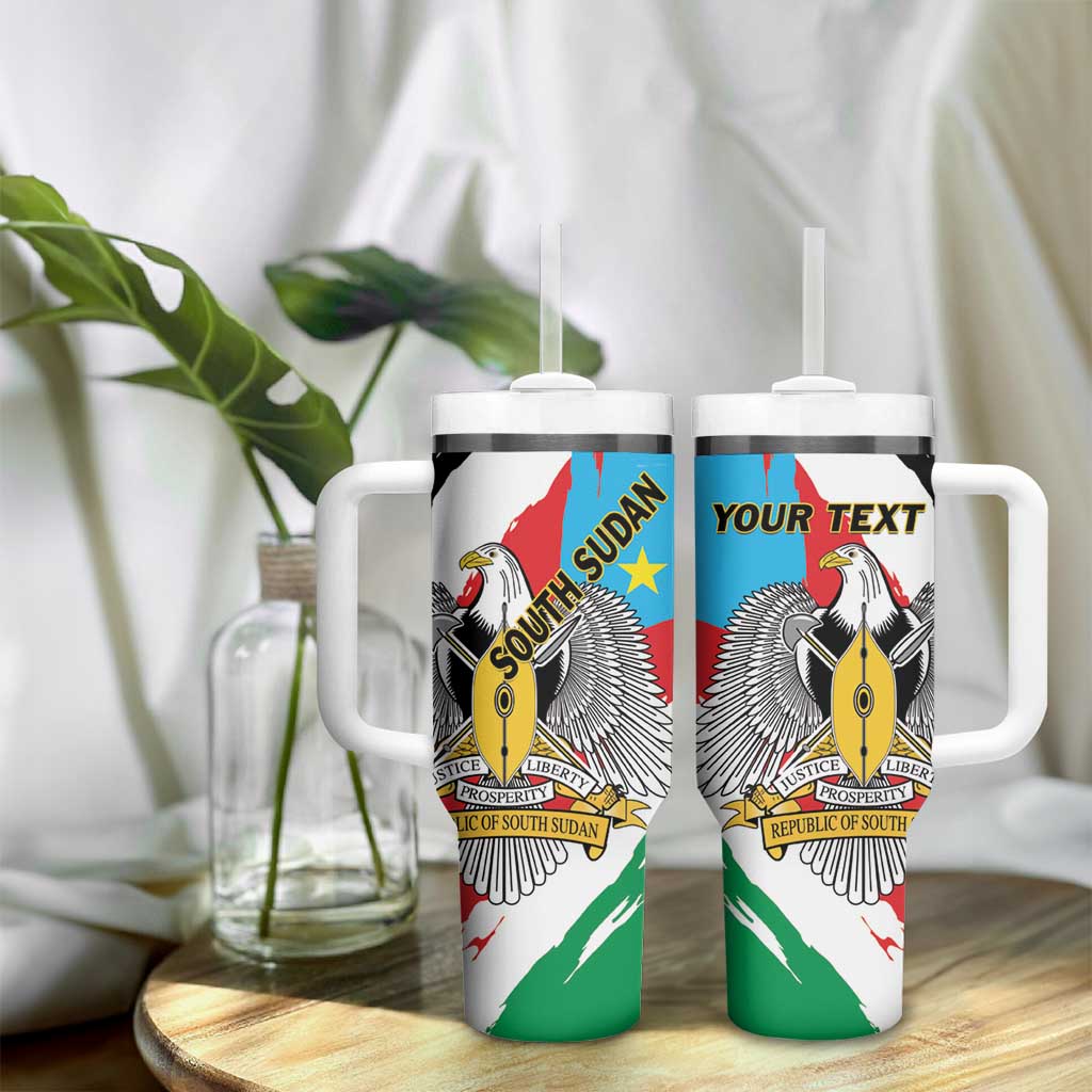 Personalized South Sudan Tumbler With Handle East Africa - Grunge Flag Unique