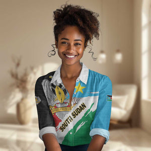 Personalized South Sudan Women Casual Shirt East Africa - Grunge Flag Unique LT01