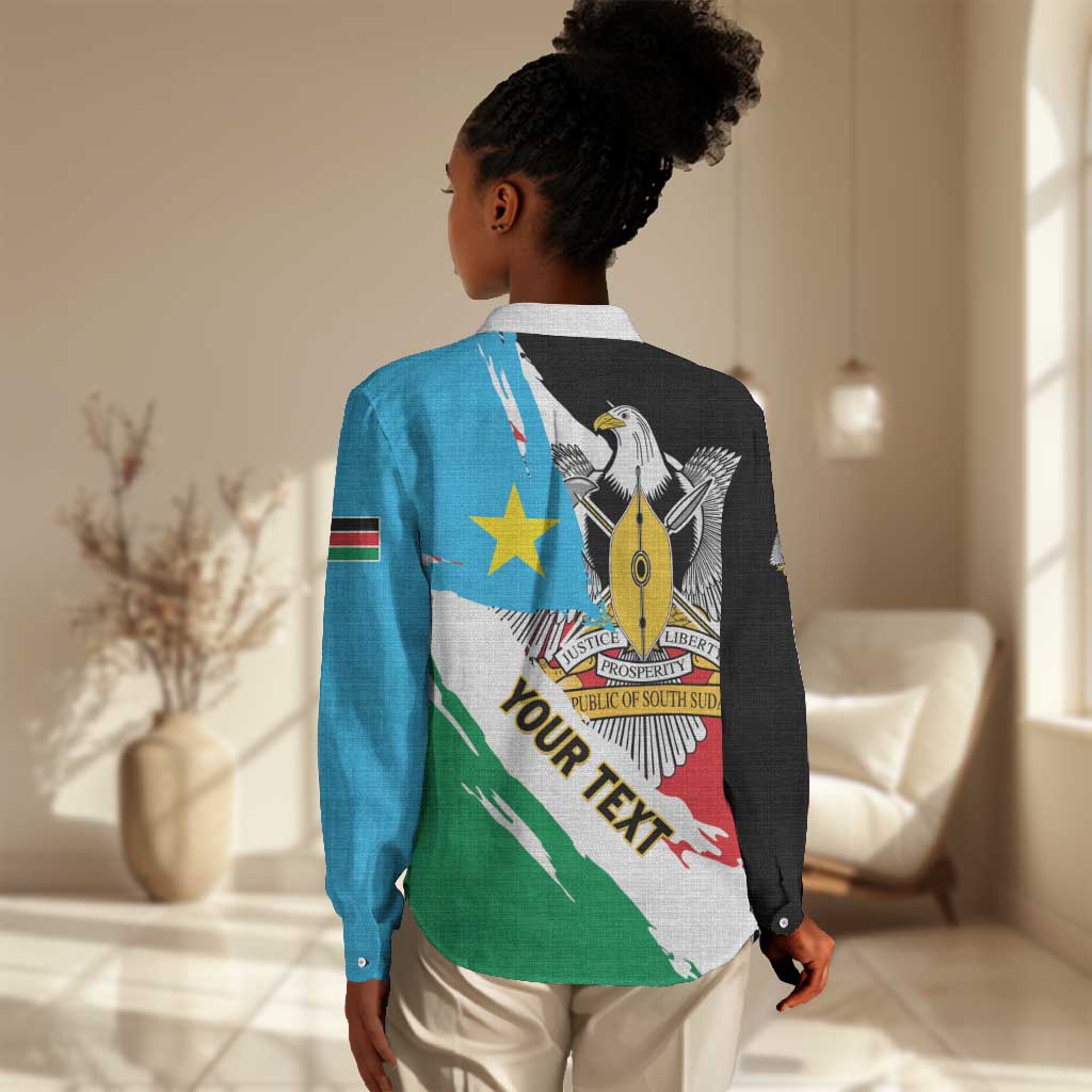 Personalized South Sudan Women Casual Shirt East Africa - Grunge Flag Unique LT01
