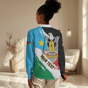 Personalized South Sudan Women Casual Shirt East Africa - Grunge Flag Unique LT01