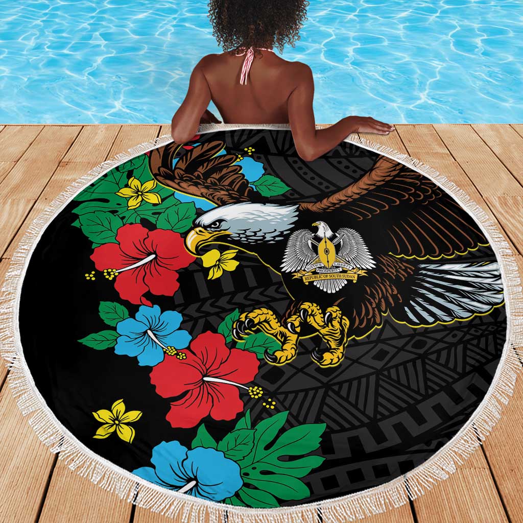 South Sudan Beach Blanket African Pattern Hibiscus Floral