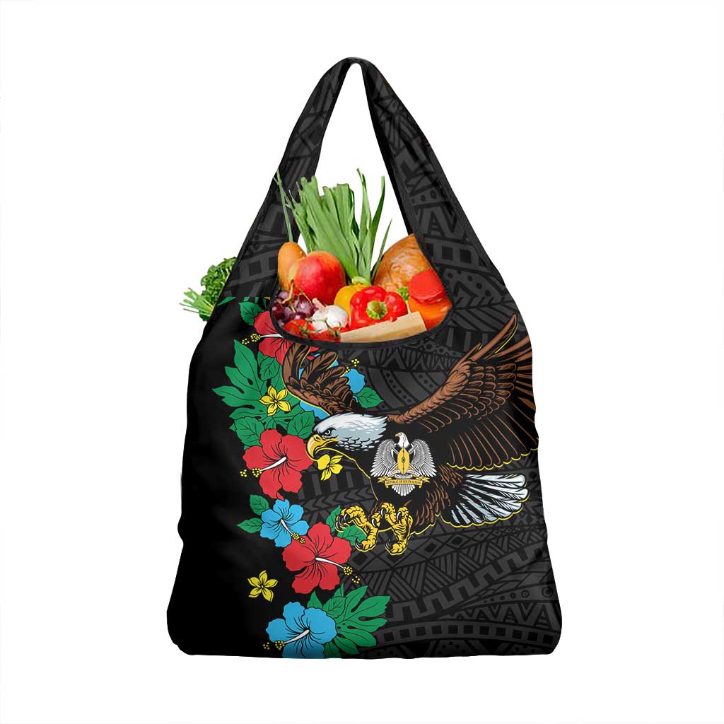 South Sudan Grocery Bag African Pattern Hibiscus Floral