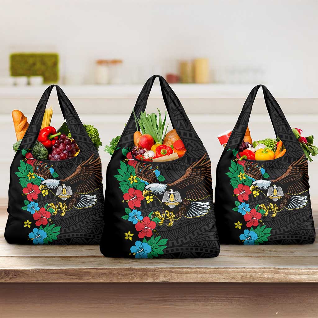 South Sudan Grocery Bag African Pattern Hibiscus Floral