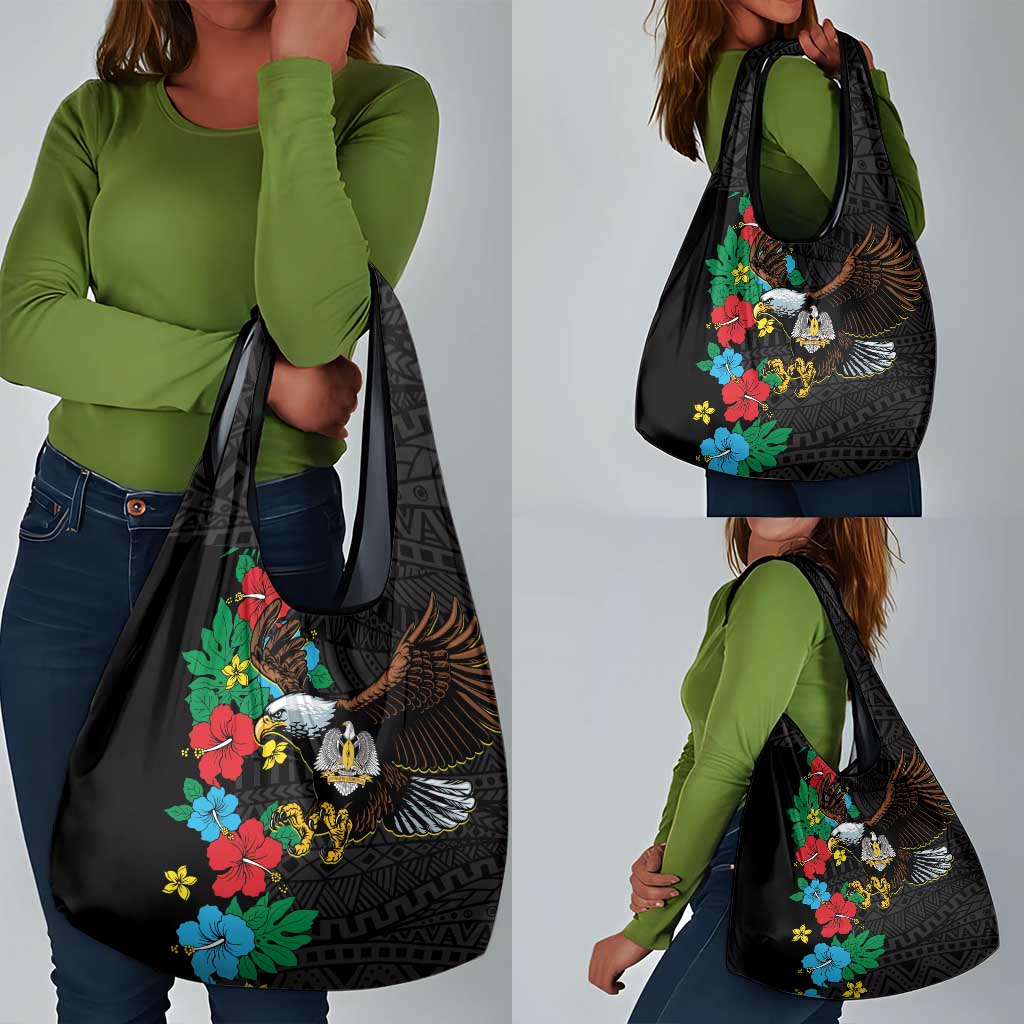 South Sudan Grocery Bag African Pattern Hibiscus Floral