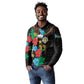 South Sudan Long Sleeve Polo Shirt African Pattern Hibiscus Floral