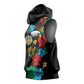 South Sudan Sleeveless Hoodie African Pattern Hibiscus Floral - African Pride