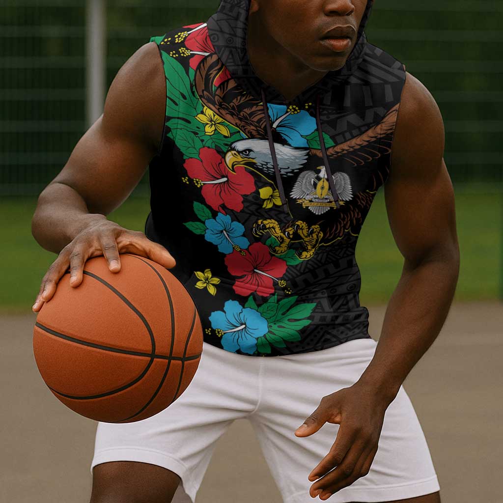 South Sudan Sleeveless Hoodie African Pattern Hibiscus Floral - African Pride