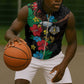 South Sudan Sleeveless Zip Hoodie African Pattern Hibiscus Floral - African Pride
