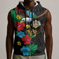 South Sudan Sleeveless Zip Hoodie African Pattern Hibiscus Floral - African Pride