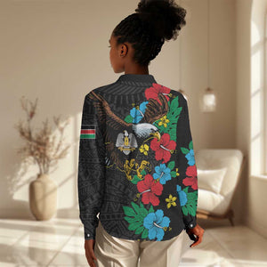 South Sudan Women Casual Shirt African Pattern Hibiscus Floral LT01