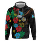 South Sudan Zip Hoodie African Pattern Hibiscus Floral