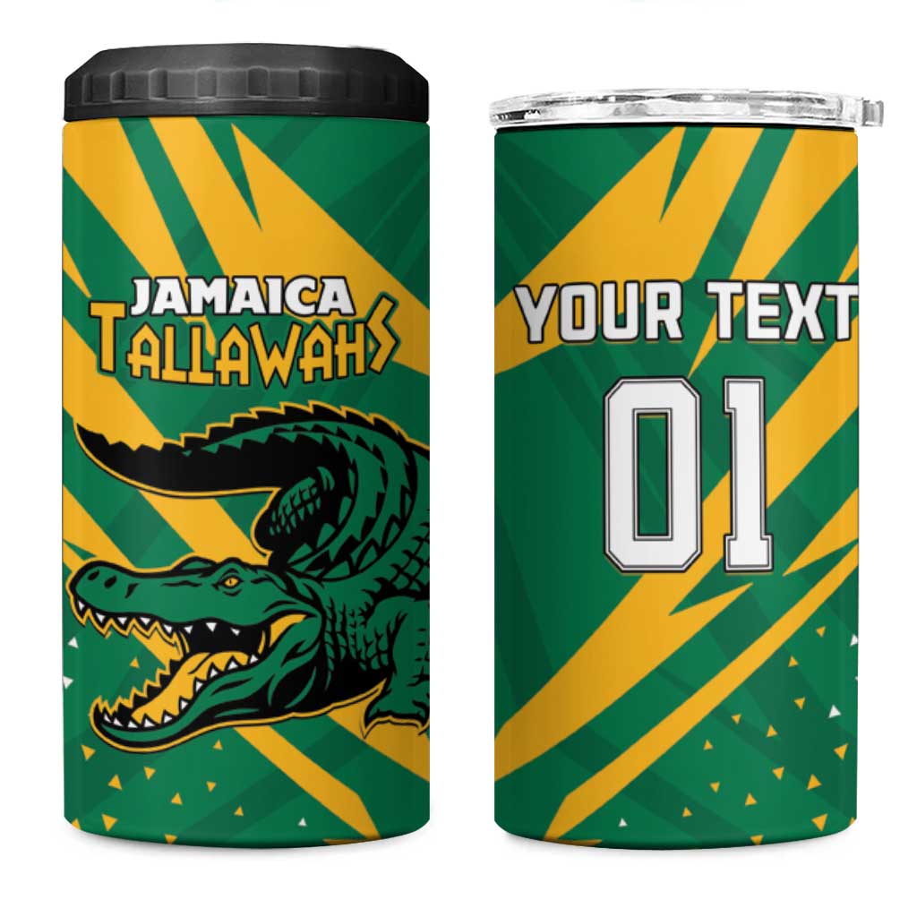 Custom Afro Jamaica Cricket Tallawahs 4 in 1 Can Cooler Tumbler Fi Wi Tallawahs Champions