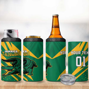 Custom Afro Jamaica Cricket Tallawahs 4 in 1 Can Cooler Tumbler Fi Wi Tallawahs Champions