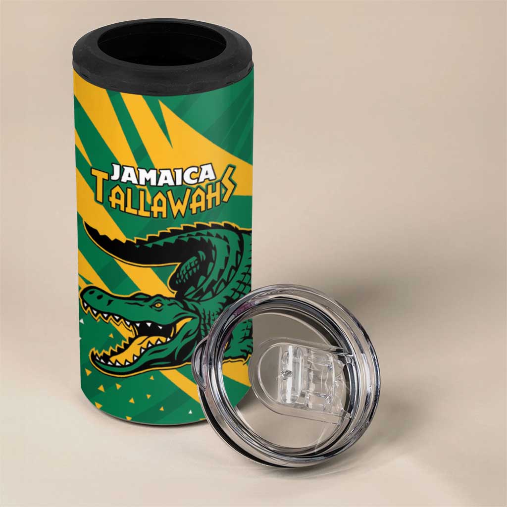 Custom Afro Jamaica Cricket Tallawahs 4 in 1 Can Cooler Tumbler Fi Wi Tallawahs Champions