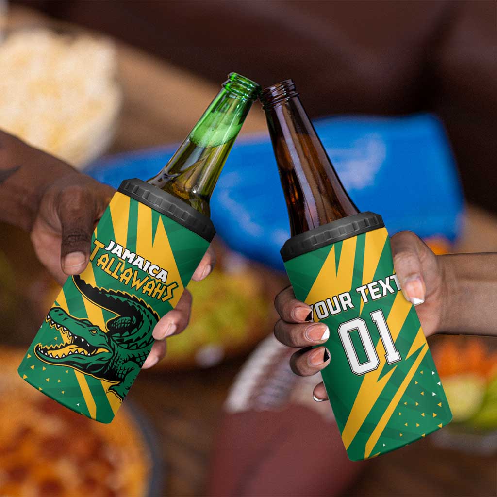 Custom Afro Jamaica Cricket Tallawahs 4 in 1 Can Cooler Tumbler Fi Wi Tallawahs Champions